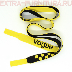 Шнурки плоские 130см, шир.19мм, Vogue+шахматка, цв.желтый