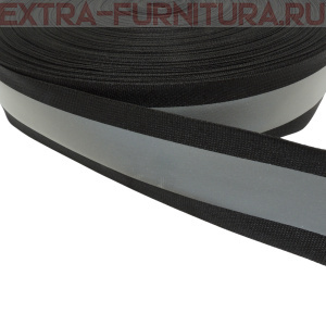 Стропа светоотражающая шир.40мм, №322 цв.черный уп.100м
