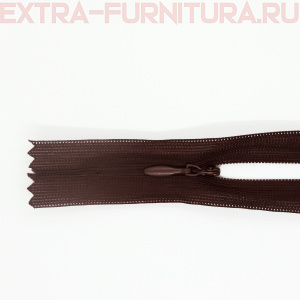 Молния потайная № 3, 50 см, цв. 304 темно-коричневый п/э пл.9,3 гр/м