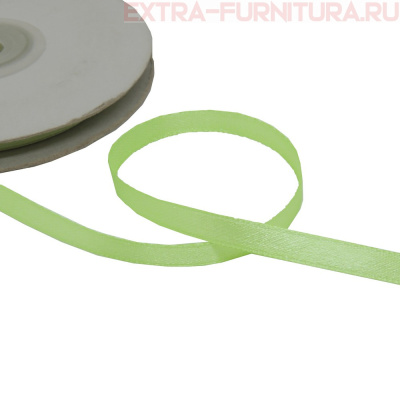 Лента атласная  6 мм  цв.126 светло-оливковый рул. 27,42м