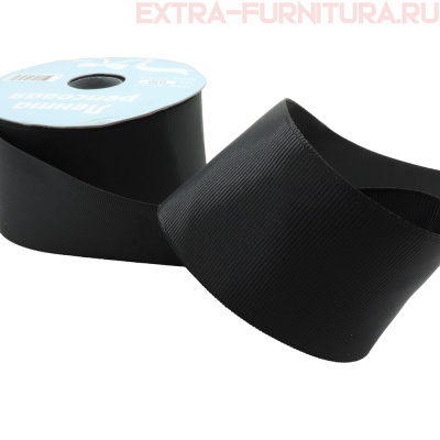 Лента репсовая IDEAL шир. 50 мм цв. 030 черный, уп.27,42м