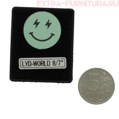 Нашивка "Под кожу" Смайл на черном цв.голубой