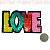 Термоаппликация LOVE разноцветная