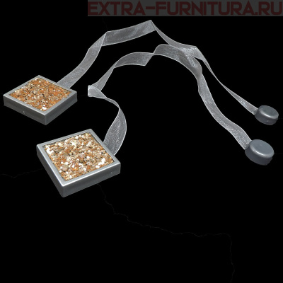 Магнитные клипсы "Квадро Люкс Монисто" с лентой, цв. №3, пара