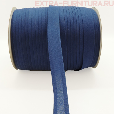Косая бейка х/б  15мм 132м цв.155 синий
