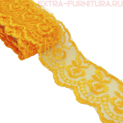 Кружево ш 3,5 см, цв.оранжевый (10 ярдов)