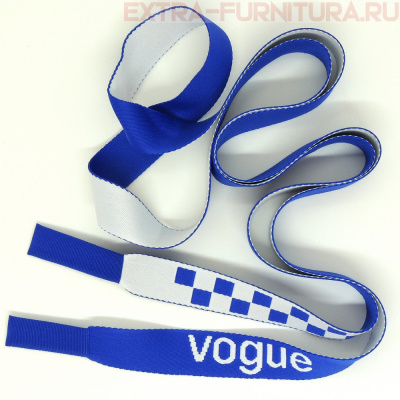 Шнурки плоские 130см, шир.19мм, Vogue+шахматка, цв.василек